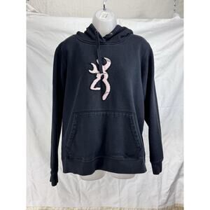 Browning Black Hoodie with Pink Logo